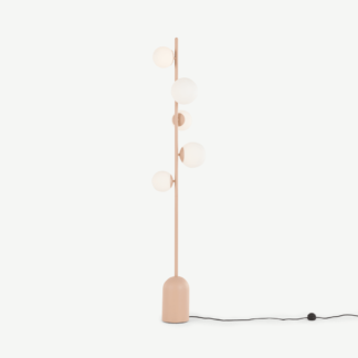An Image of Vetro Floor Lamp, Dusty Nude Pink and Opal Glass
