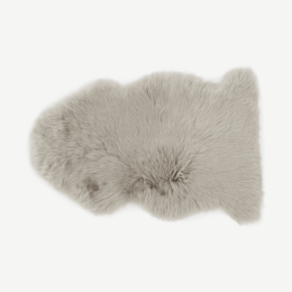 An Image of Helgar 100% Sheepskin Rug, 60 x 90 cm, Soft Taupe