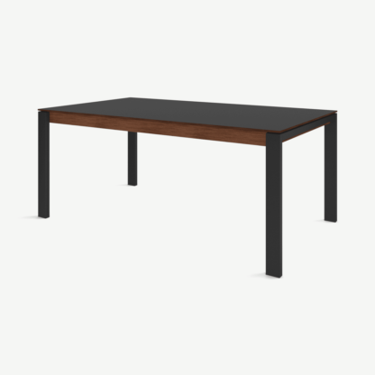 An Image of Corinna 8 Seat Dining Table, Grey HPL & Black