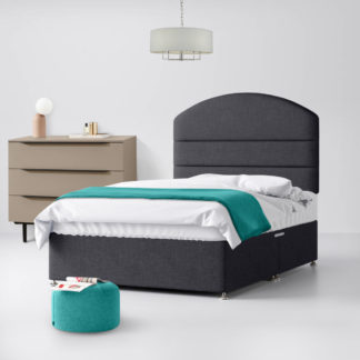 An Image of Dudley Lined Charcoal Fabric Ottoman Divan Bed - 2ft6 Small Single