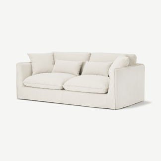 An Image of Kasiani 3 Seater Sofa, Off White Cotton & Linen Mix