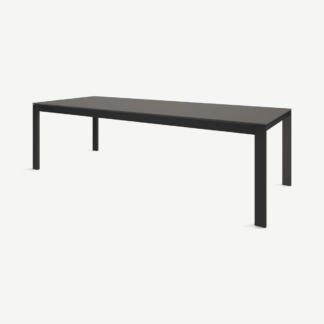 An Image of Corinna 12 Seat Dining Table, Concrete & Black