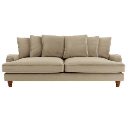 An Image of Beatrice Velvet Scatter Back 4 Seater Sofa Bottle (Green)