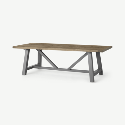 An Image of Iona 10 Seat Dining Table, Solid Pine and Grey