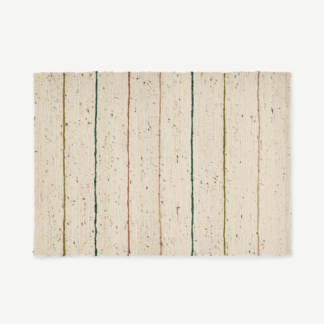 An Image of Tomillo Striped Wool Rug, Large 160 x 230cm, Natural