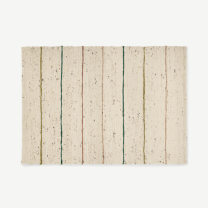 An Image of Tomillo Striped Wool Rug, Large 160 x 230cm, Natural