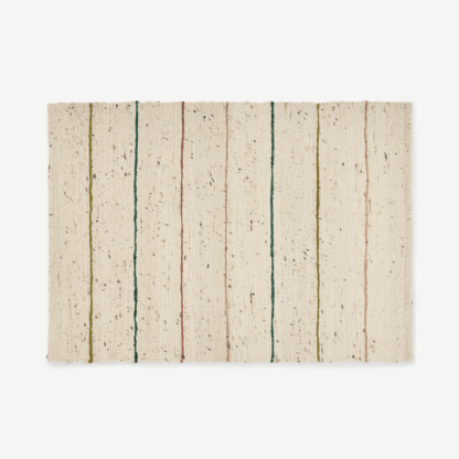 c8342d1641e174dae9b56e7d6547df9ef34d6fd6fac3be25a34410fe7c1414e2-3.png An Image of Tomillo Striped Wool Rug, Extra Large 200 x 300cm, Natural
