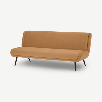 An Image of Moby Click Clack Sofa Bed, Apricot Velvet