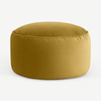 An Image of Lux Velvet floor cushion, Vintage Gold Velvet