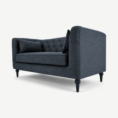 c8dce6014521ba9eac4ff9acd76402a3a1c7e3487832e10618fd8253284d2a65-1.png An Image of Flynn 2 Seat Sofa, Atlantic Blue Linen Mix