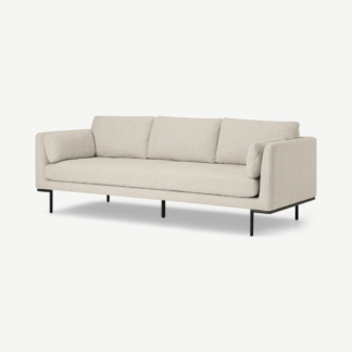 An Image of Harlow 3 Seater Sofa, Oatmeal Textured Weave Fabric