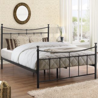 An Image of Emily Black Metal Bed Frame - 4ft6 Double