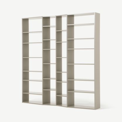 An Image of Ayan Extra Wide Shelving Unit, Matte Grey