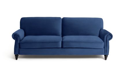 An Image of Habitat Joel 3 Seater Fabric Sofa Bed - Navy