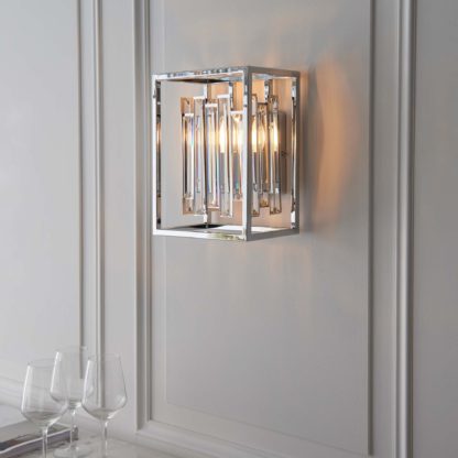 An Image of Vogue Crystal Juneau Wall Light Chrome