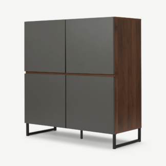 An Image of Hopkins Highboard, Walnut Effect & Grey