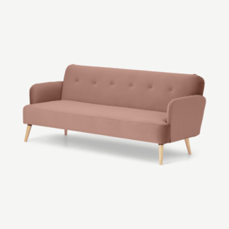 An Image of Elvi Click Clack Sofa Bed, Vintage Pink Velvet