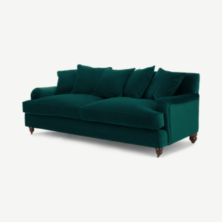 An Image of Orson 3 Seater Sofa, Scatterback, Seafoam Blue Velvet