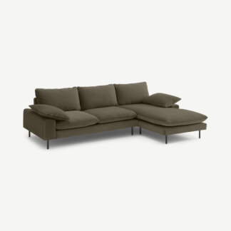 An Image of Fallyn Right Hand Facing Chaise End Sofa, Cypress Cotton Velvet