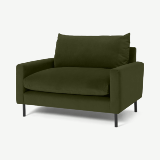 An Image of Russo Loveseat, Moss Recycled Velvet