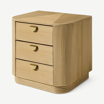 An Image of Azrou Bedside Table, Natural Cane