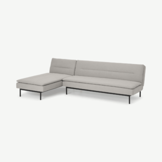 An Image of Stefan Chaise End Click Clack Sofa Bed, Oslo Grey