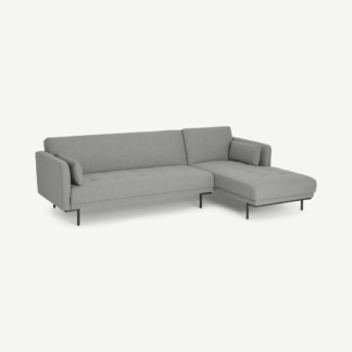 An Image of Harlow Right Hand Facing Chaise End Click Clack Sofa Bed, Mountain Grey