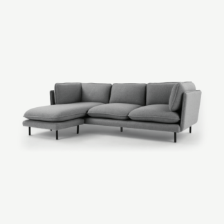 An Image of Wes 3 Seater Chaise End Corner Sofa, Elite Grey