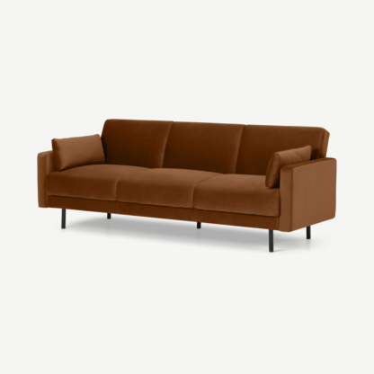 cefa0c67ce6d3c5dd6c3c0601a1a9ced57e2d6cd2c261cdc18d1c9ef80f0d980-1.png An Image of Delphi Click Clack Sofa Bed, Cinnamon Velvet