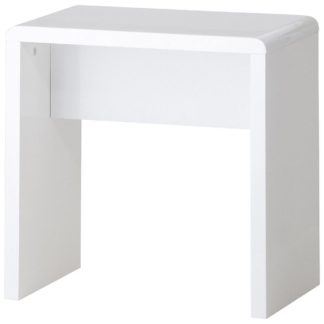 An Image of Manhattan White Wooden Dressing Table Stool