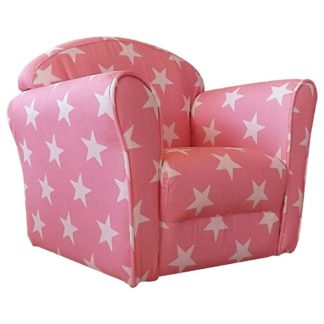 An Image of Children's Pink and White Stars Mini Armchair