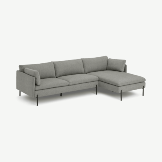 An Image of Zarina Right Hand Facing Chaise End Sofa, Mole Grey Weave