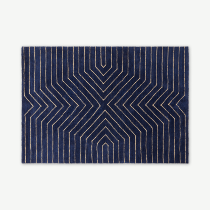 An Image of Moldan Soft Pile Rug, Large 160 x 230cm, Dark Blue