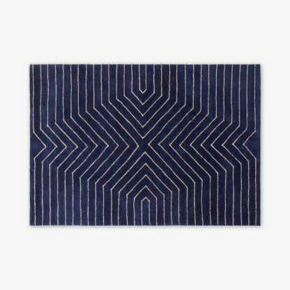 d15b1251e603fd3640fc57bff0943a8138884a328e612dc2f11a98fcacdda1da-1.png An Image of Moldan Soft Pile Rug, Large 160 x 230cm, Dark Blue