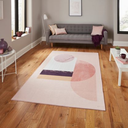 An Image of Michelle Collins Abstract Rose Crimson Rug Rose (Pink)