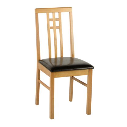 An Image of Vienna Dining Chair Brown PU Leather Natural/Brown