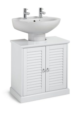 An Image of Argos Home Le Marais Louvered Under Sink Unit - White