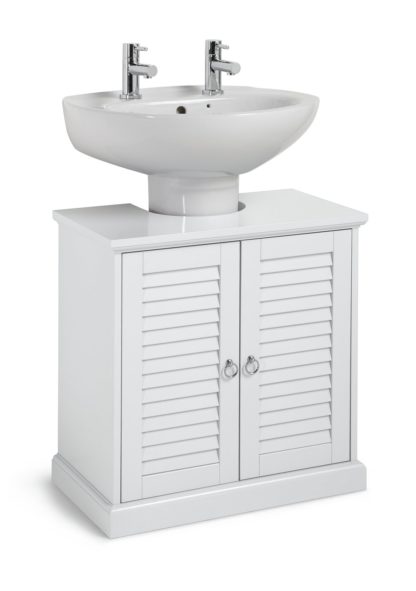 An Image of Argos Home Le Marais Louvered Under Sink Unit - White