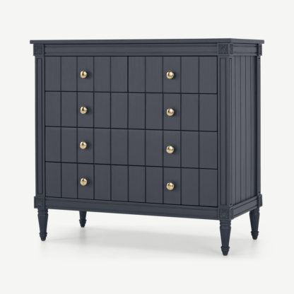 d1cfe90a1472ad28461f941994958e03b12a9c9a968b36002bfad460792e6383-1.png An Image of Bourbon Vintage Chest Of Drawers, Slate Blue