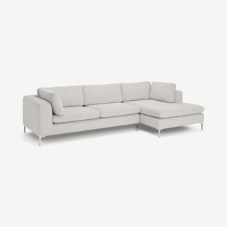 An Image of Monterosso Right Hand Facing Chaise End Sofa, Stone Grey Corduroy Velvet