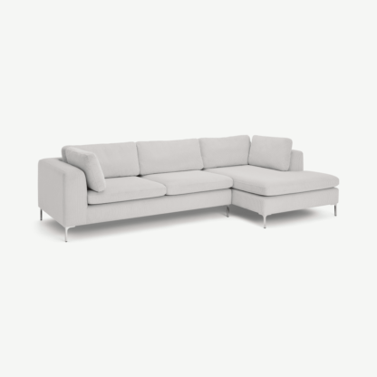d1d3ae844db2a61cd73775ee8cedb7d314764a78a0d05a8419350e541926bab6-1.png An Image of Monterosso Right Hand Facing Chaise End Sofa, Stone Grey Corduroy Velvet