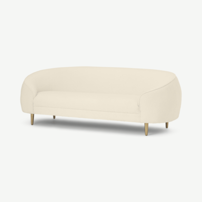 An Image of Trudy 3 Seater Sofa, Whitewash Boucle