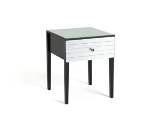 An Image of Habitat Hepburn 1 Drawer Bedside Table - Black