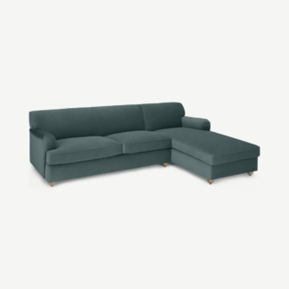 An Image of Orson Right Hand Facing Chaise End Sofa Bed, Marine Green Velvet