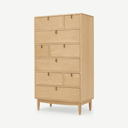 An Image of Penn Tall Multi Chest Of Drawers, Oak