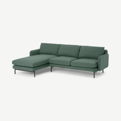 An Image of Miro Left Hand Facing Chaise End Corner Sofa, Bay Green