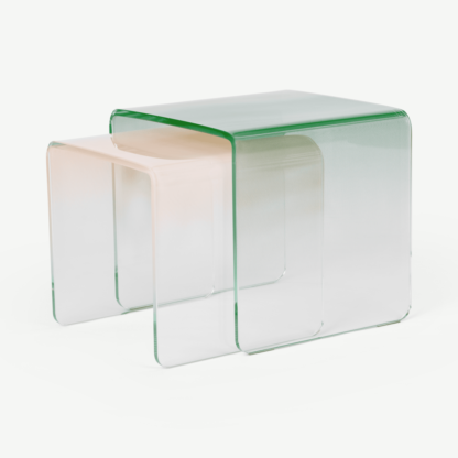 An Image of Hesta Nesting Side Table, Green and Pink