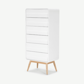 An Image of Esme Tall Chest, White and Ash