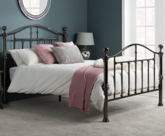 An Image of Victoria Nickel Metal Bed Frame Only - 4ft6 Double