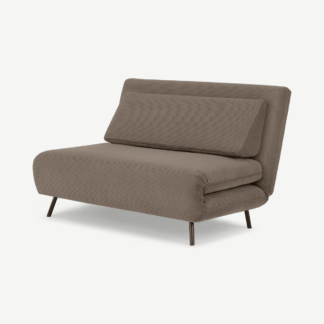 An Image of Kahlo Double Seat Sofa Bed, Taupe Corduroy Velvet